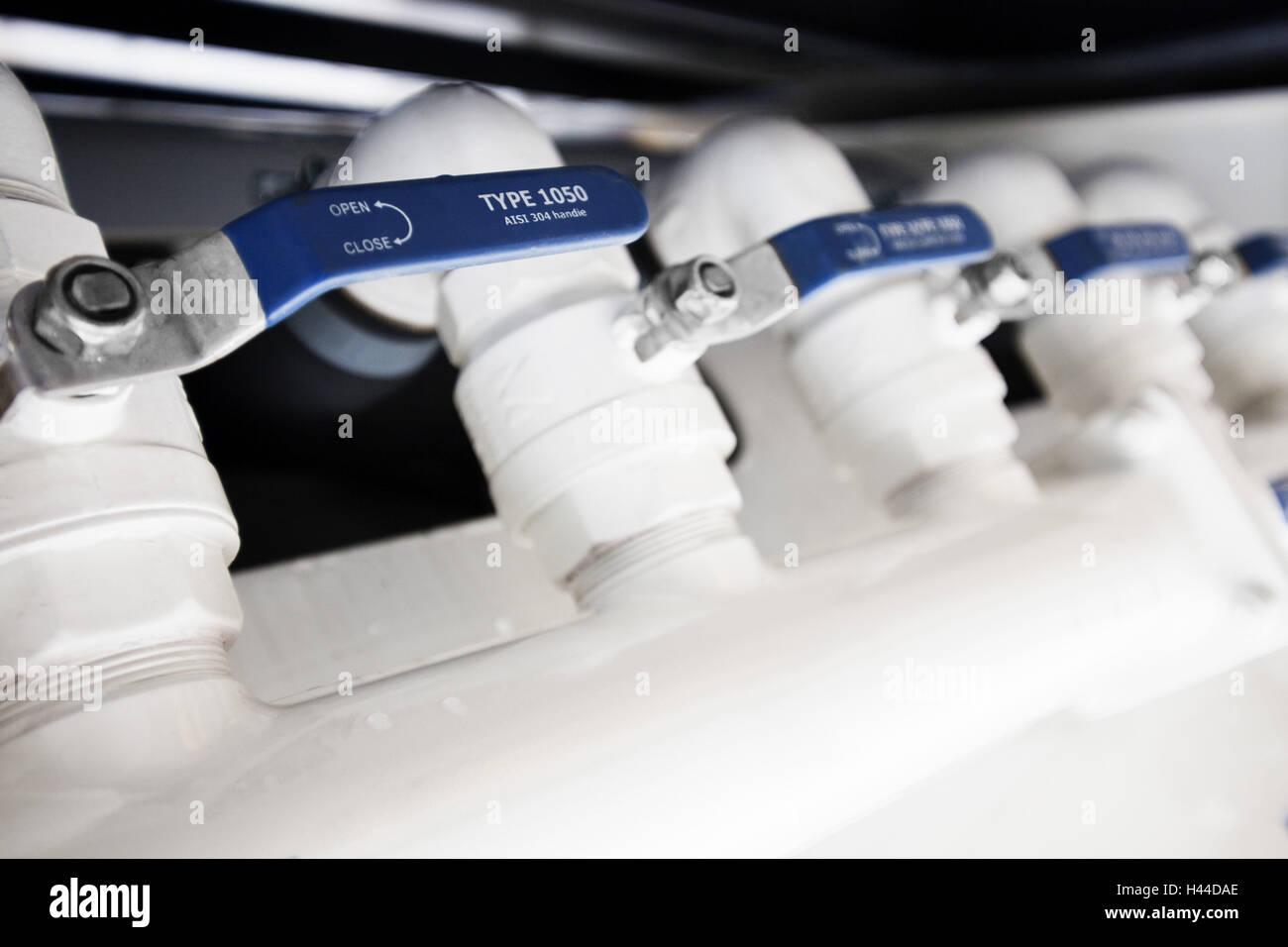 Le valvole ad un serbatoio carrello, dettaglio Foto Stock