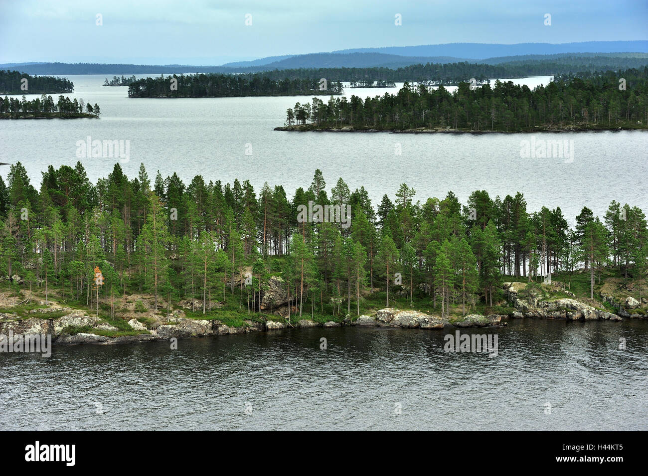 Lago Inari ,re della Lapponia laghi ,Finlandia Foto Stock