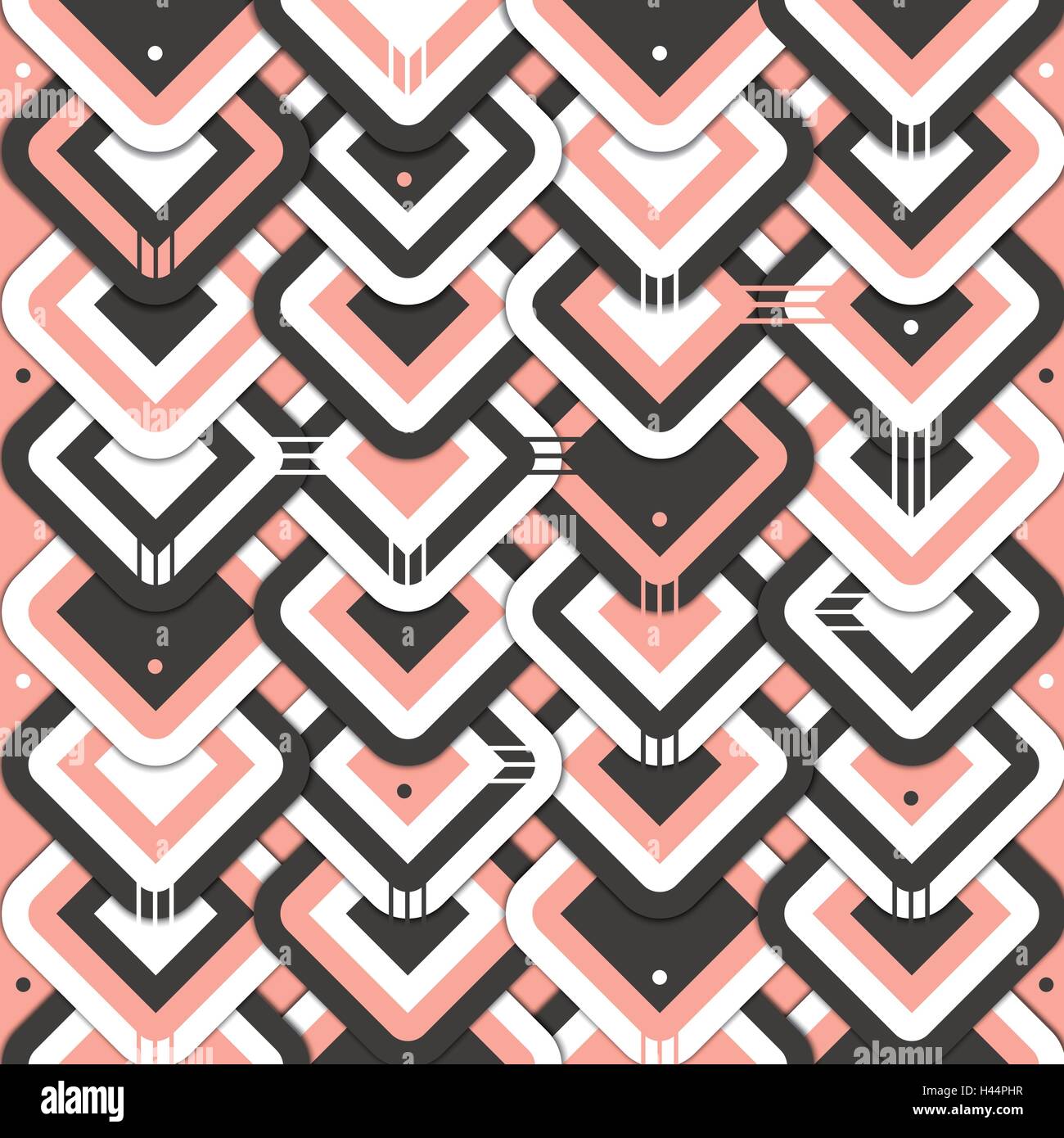 I modelli geometrici di nero, rosa, bianco che si adatta al clima di il giorno di san valentino Illustrazione Vettoriale