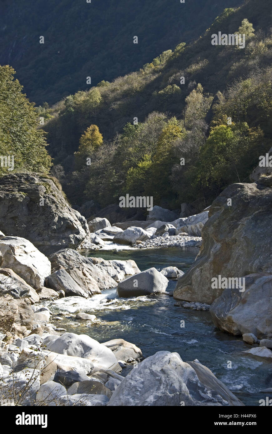 La Svizzera, Ticino, Verzascatal, fiume Verzasca, Foto Stock