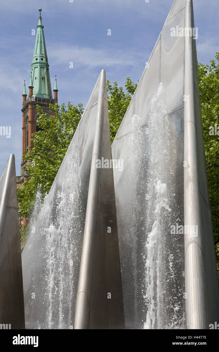 Mackbrunnen, Dusseldorf, Renania settentrionale-Vestfalia, Germania, Foto Stock