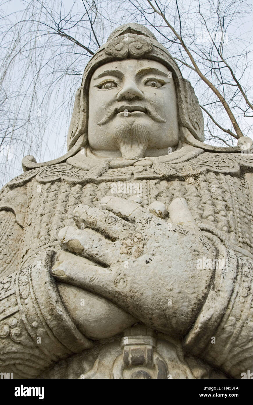 La Cina, le Tombe Ming, Ming-Shisan-ling, anima modo, scultura, guardia, dettaglio, Asia, cultura, arte, necropoli, Shisanling, avenue, modo, città funebre, tomba di allegati, tombe imperiali, mente avenue, dinastia Ming, pietra figura, scultura in pietra, scultura, storicamente, parco, luogo di interesse, l'UNESCO-patrimonio culturale mondiale, esterno, gazzetta, militarmente, Foto Stock