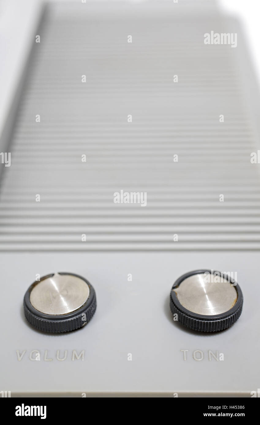 Record giocatore, dettaglio, regolatore del volume, tono controller, Foto Stock