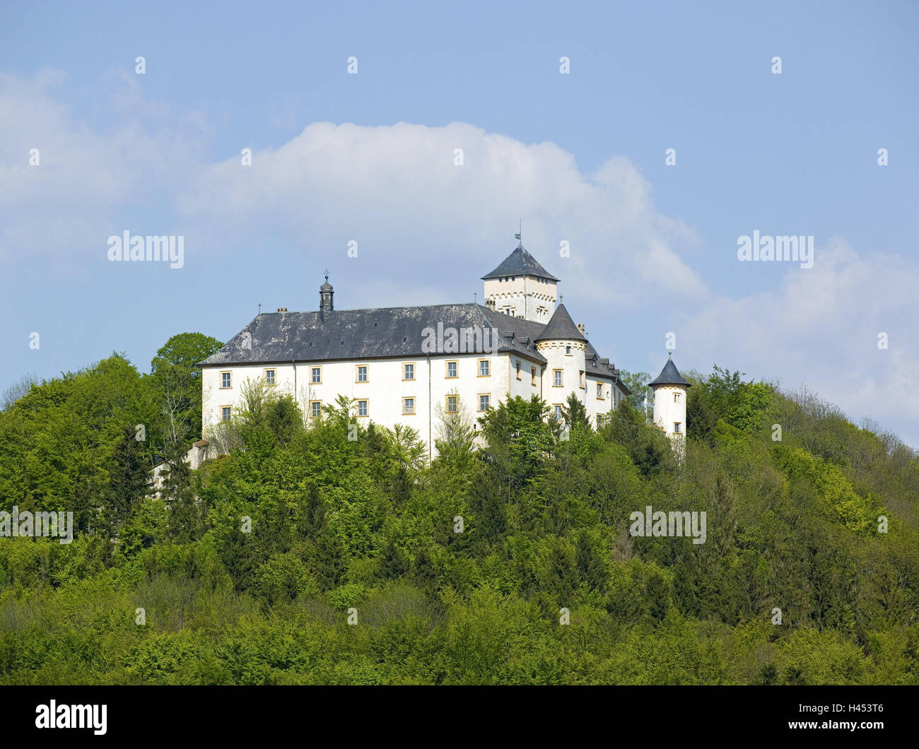 In Germania, in Baviera, saint's Town, il castello di agguantare la pietra, paesaggi, collina, montagna, legno, struttura, serratura, luogo di interesse, Franconia, la Svizzera francone, afferrare la pietra, Alta Franconia, mountain Stauffen, Regione di vacanza, Foto Stock