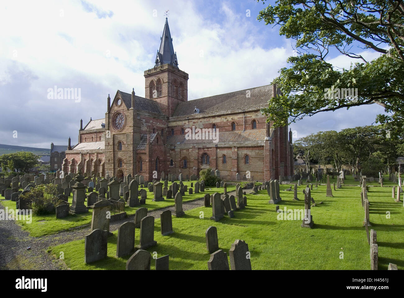 Gran Bretagna, Scozia, isole Orcadi, isola di terraferma, Kirkwall, cattedrale, cimitero, Foto Stock