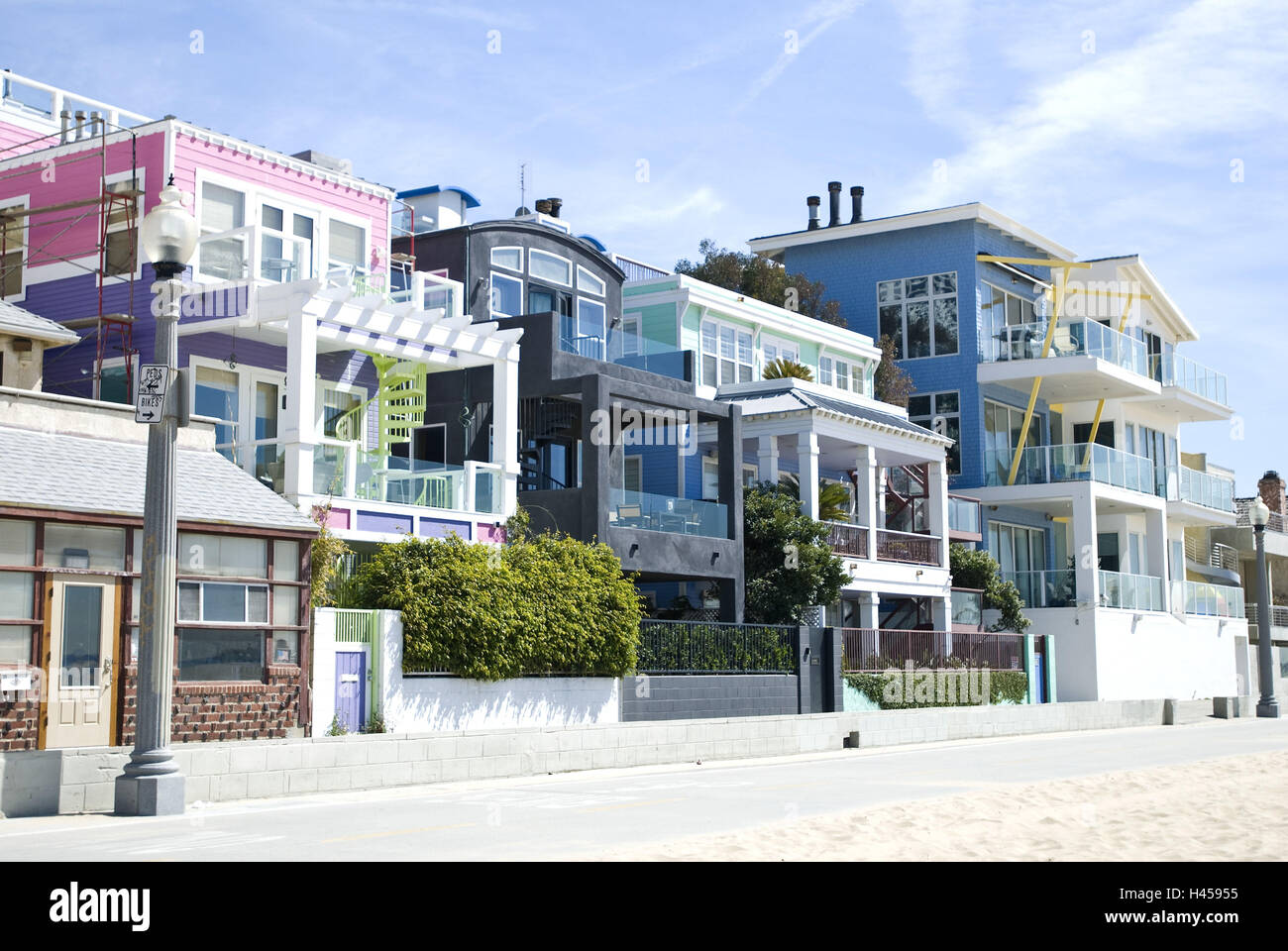 Stati Uniti, California, Los Angeles, Venice Beach, case, spiaggia, Foto Stock