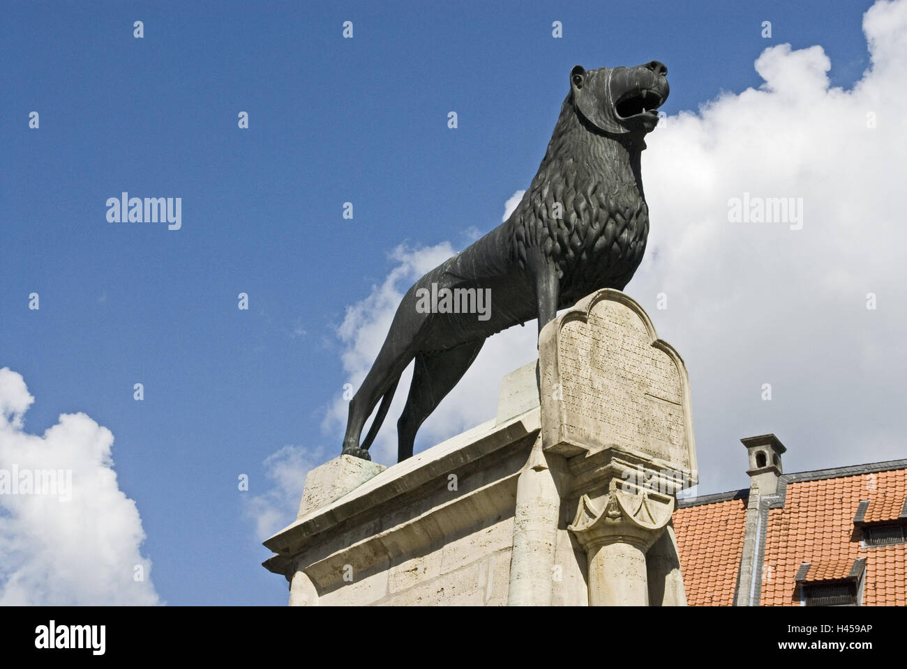 Germania, Bassa Sassonia, Brunswick, Lion Monument, "Brunswick lion', Foto Stock