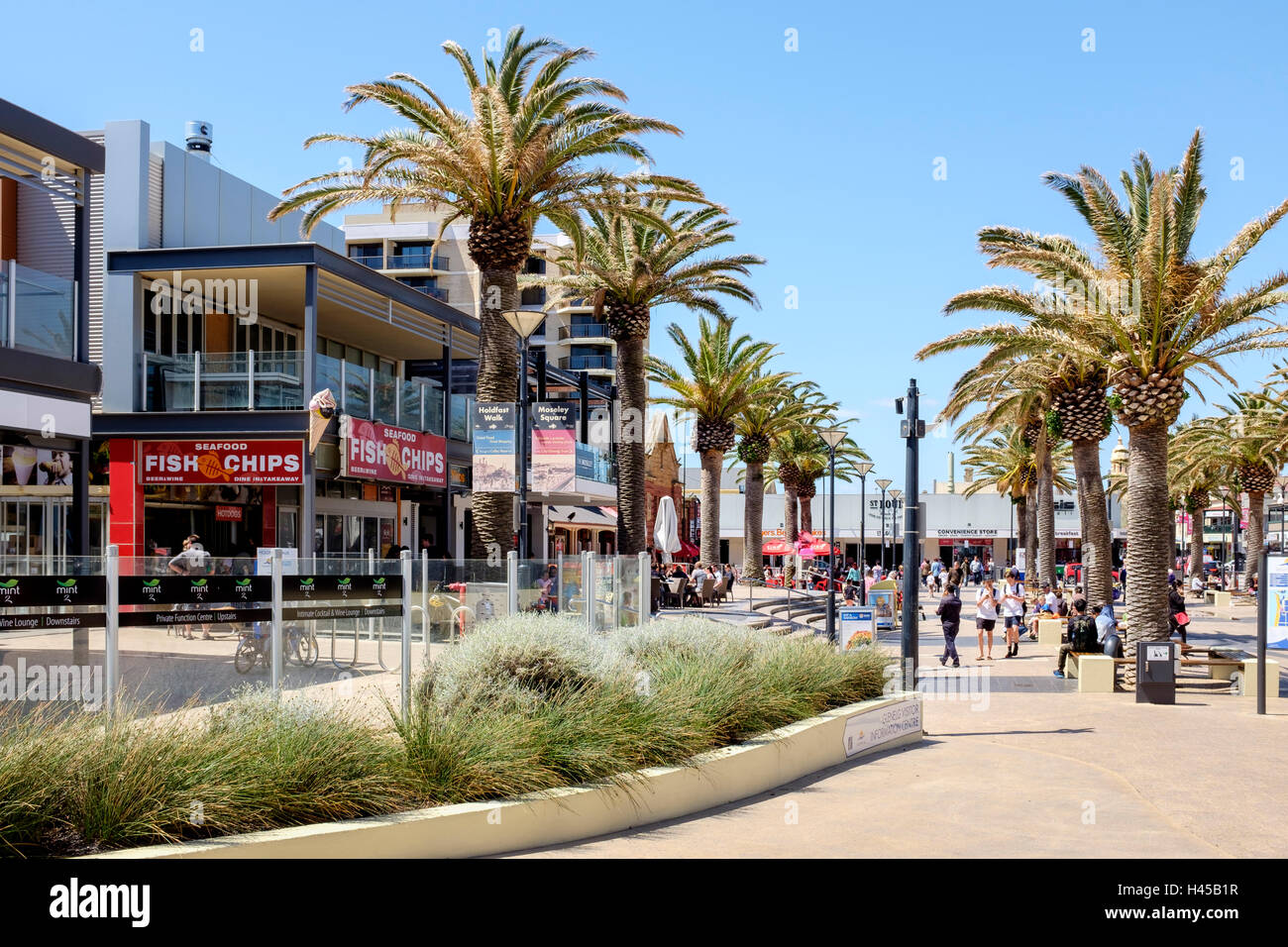 'Moseley Square' Glenelg, Australia del Sud le più famose località area di intrattenimento. Foto Stock