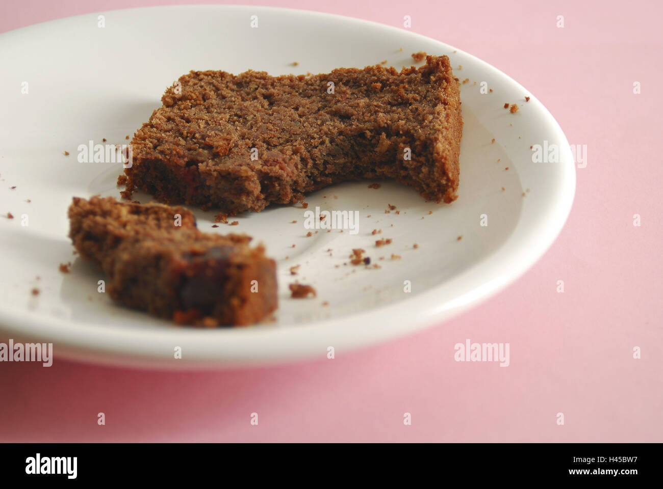 Piatto da dessert, torte al cioccolato, addentata, dettaglio Foto Stock
