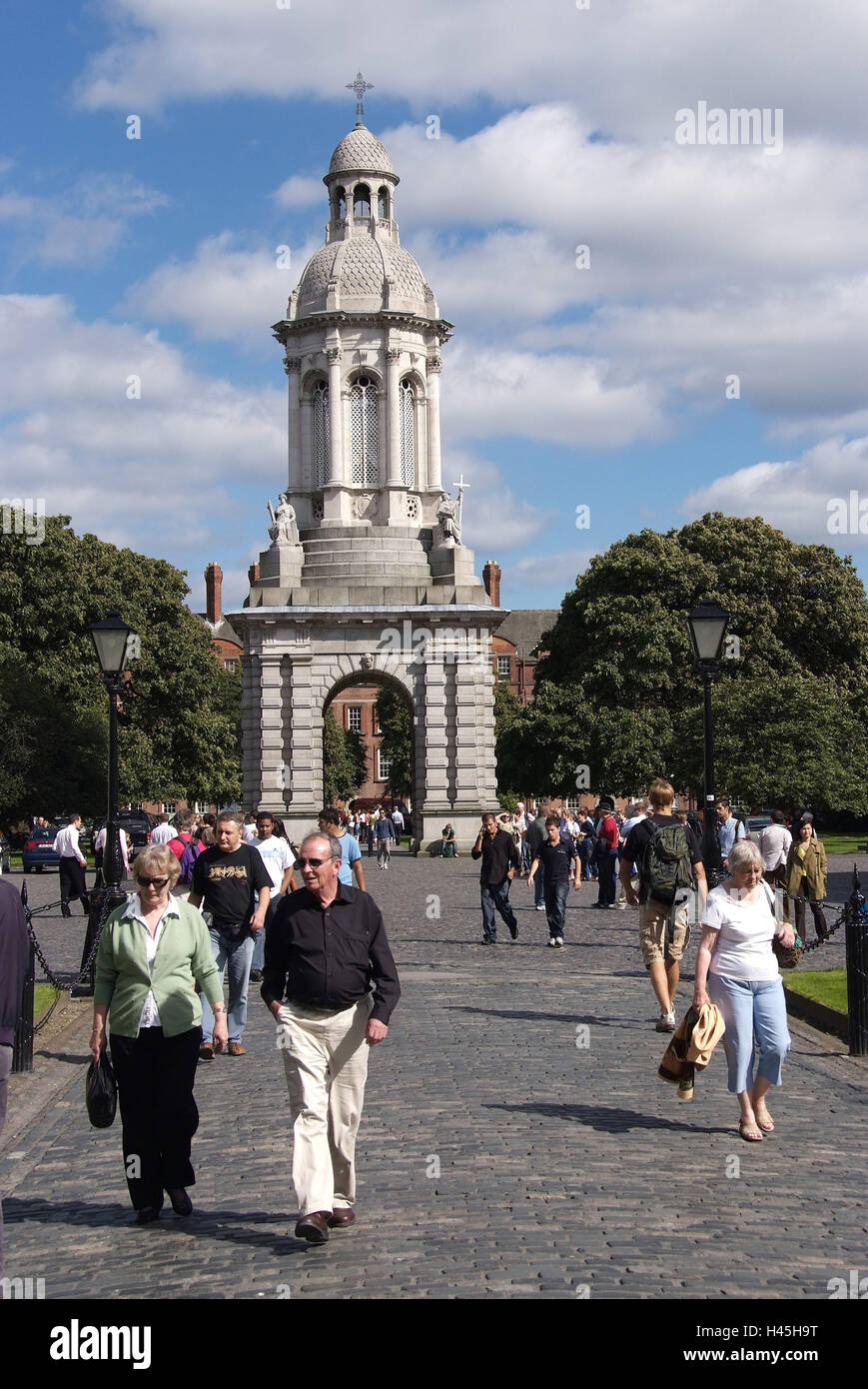 Irlanda, Dublino Trinity College, il campanile, Foto Stock