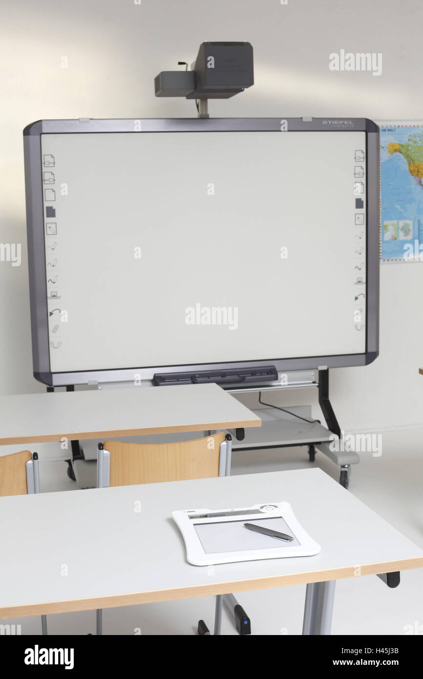 Classroom, Whiteboard Foto Stock