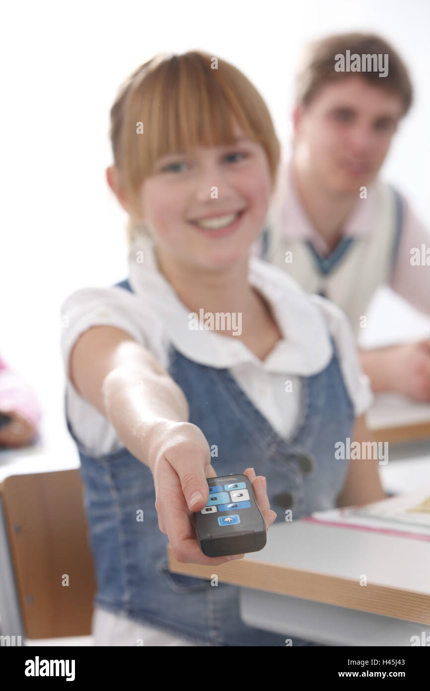 Scolaro, aule lezioni, sistema di voto, Foto Stock