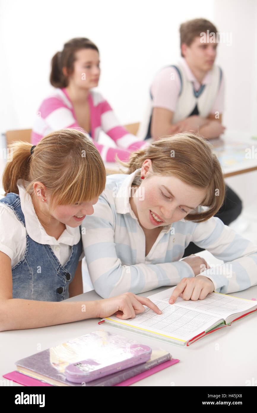 Scuola, aule scolaro, lezioni, insieme, Foto Stock