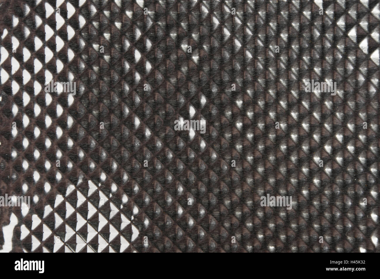 La consistenza della superficie di alluminio con cellule piramidali Foto Stock