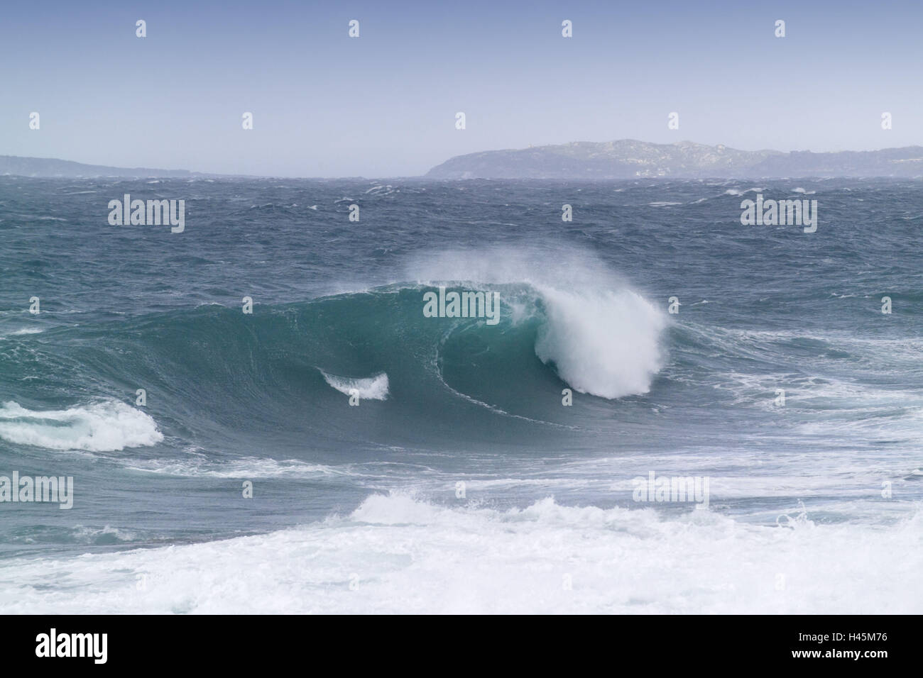 Mare, tempesta, surf, Foto Stock