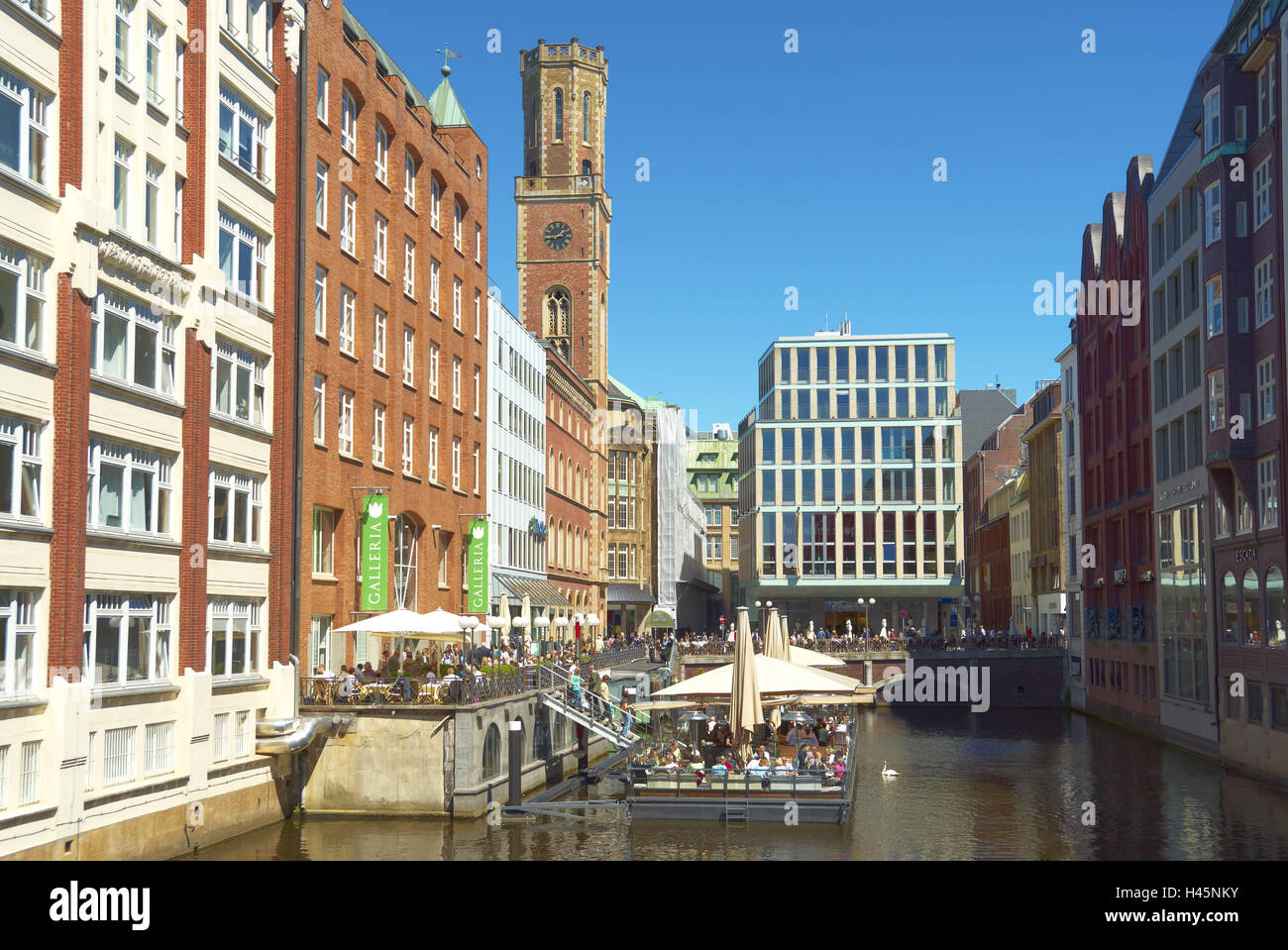 Germania, Amburgo, pallido canal, vecchio post, pallido ponte, Foto Stock