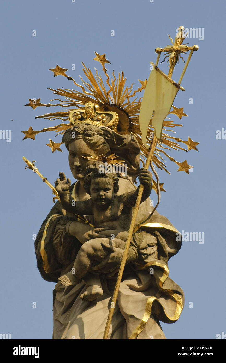 Heidelberg, città vecchia, mercato del grano, mercato del grano Madonna, Baden-Württemberg, Germania, Foto Stock