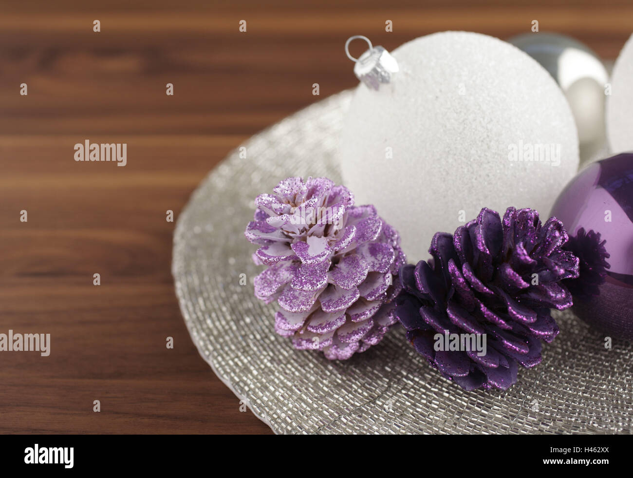 Decorazioni per la tavola di Natale pallina, Deco cono, Foto Stock