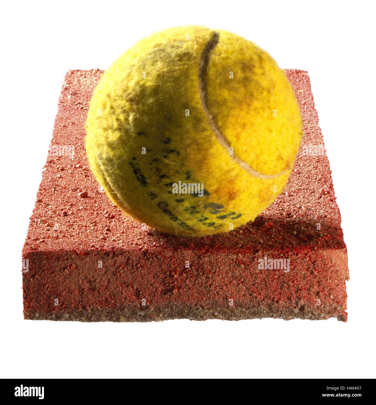 Palla da tennis, il pavimento rosso, tacca, Foto Stock