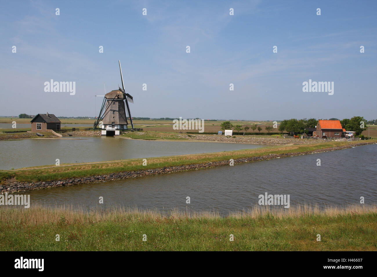 Mulino a vento, isola di Texel, Foto Stock