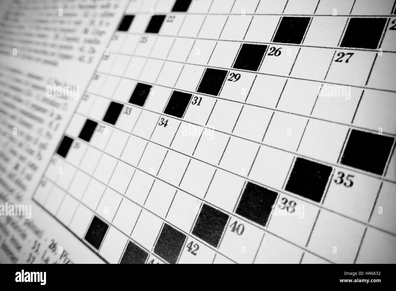 Macro su cruciverba Foto Stock