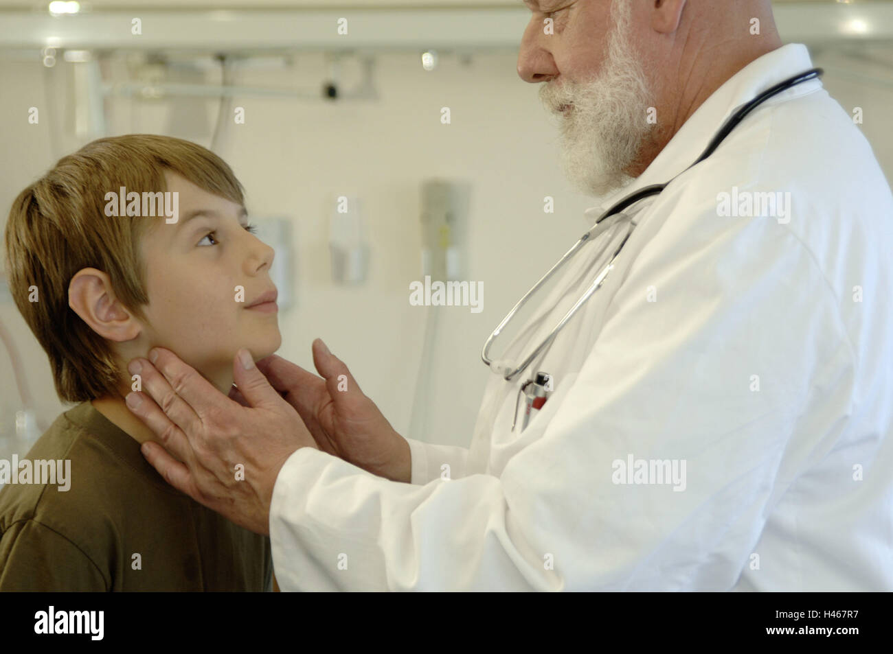 Ospedale, medico e paziente, esame, Foto Stock