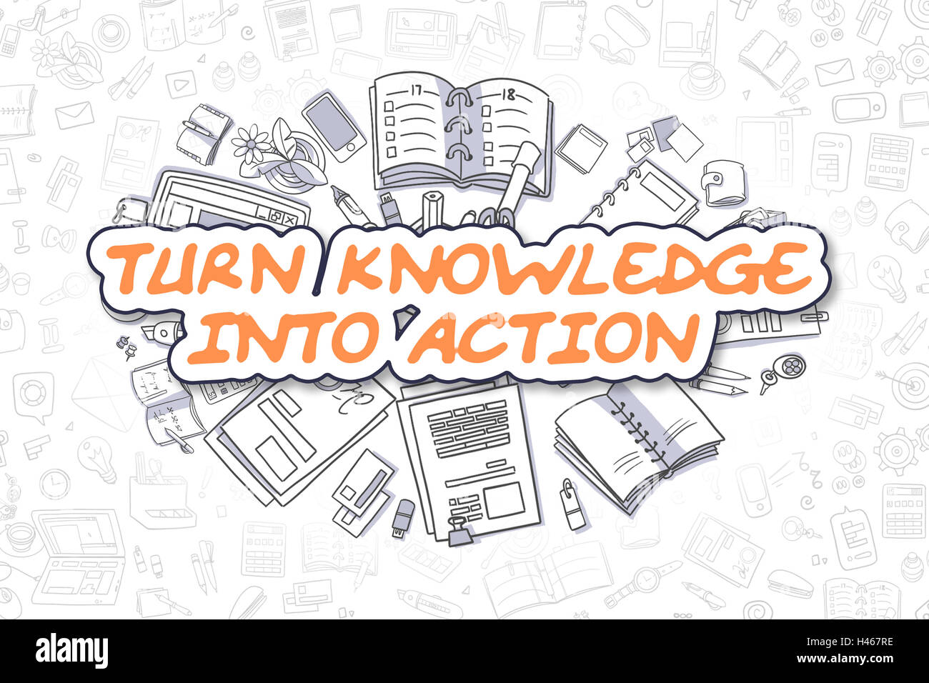 A trasformare la conoscenza in azione - Concetto di affari. Foto Stock