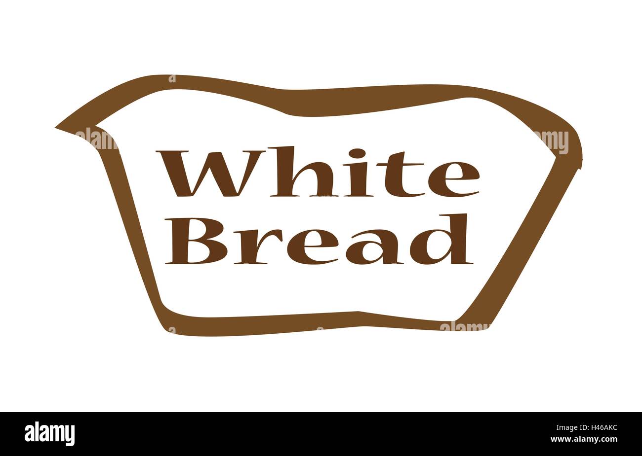 Pane bianco contorno icona silhouette su uno sfondo bianco Illustrazione Vettoriale