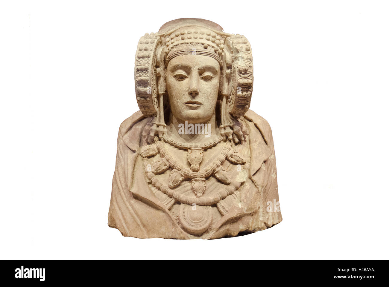 MADRID, Spagna - circa 2014: Dama di Elche bianco su sfondo isolato. È il più importante pezzo di arte iberica Prodotto in Foto Stock