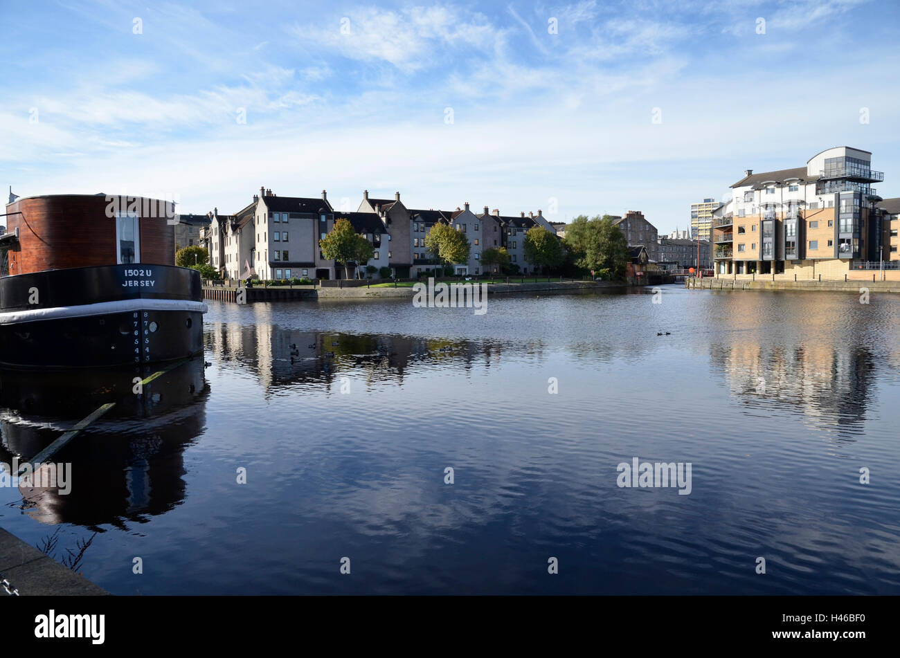 Il litorale di Leith a Edimburgo, Scozia Foto Stock