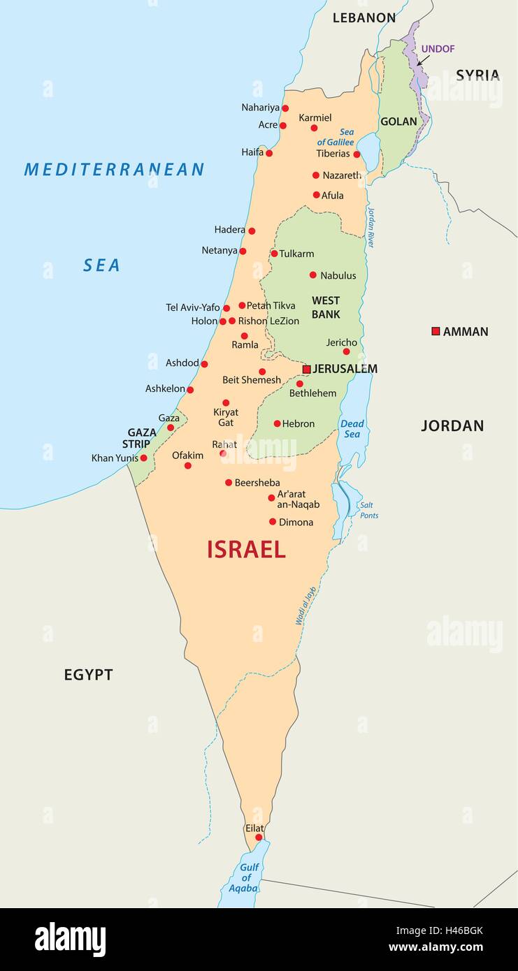 Mappa di Israele Illustrazione Vettoriale