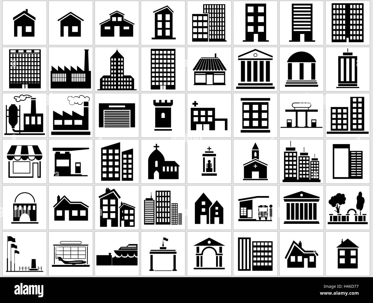 Costruzione di set di icone Illustrazione Vettoriale