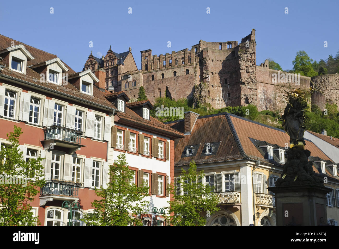 Heidelberg, Città Vecchia, mercato del grano, bloccare, Baden-Württemberg, Germania, Foto Stock