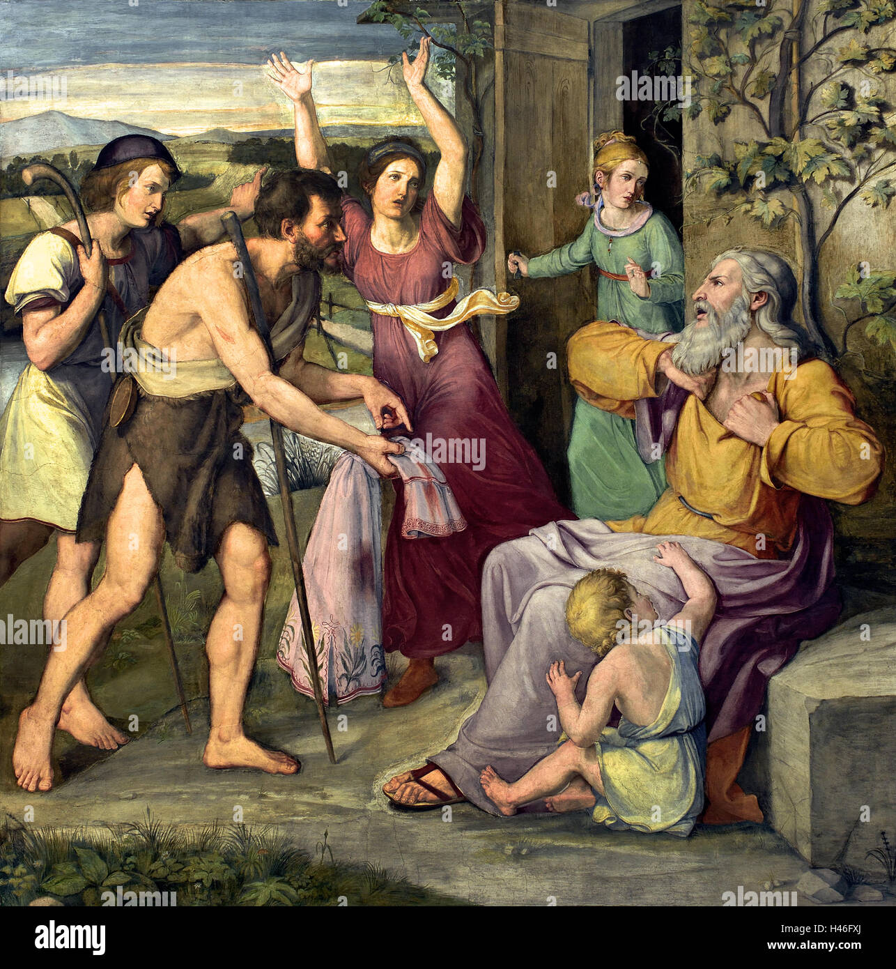 Wilhelm Schadow, 'Jakobs Klage ", 1816/17 tedesco Germania ( Presentazione della sanguinosa rivestire a Giacobbe ) Foto Stock