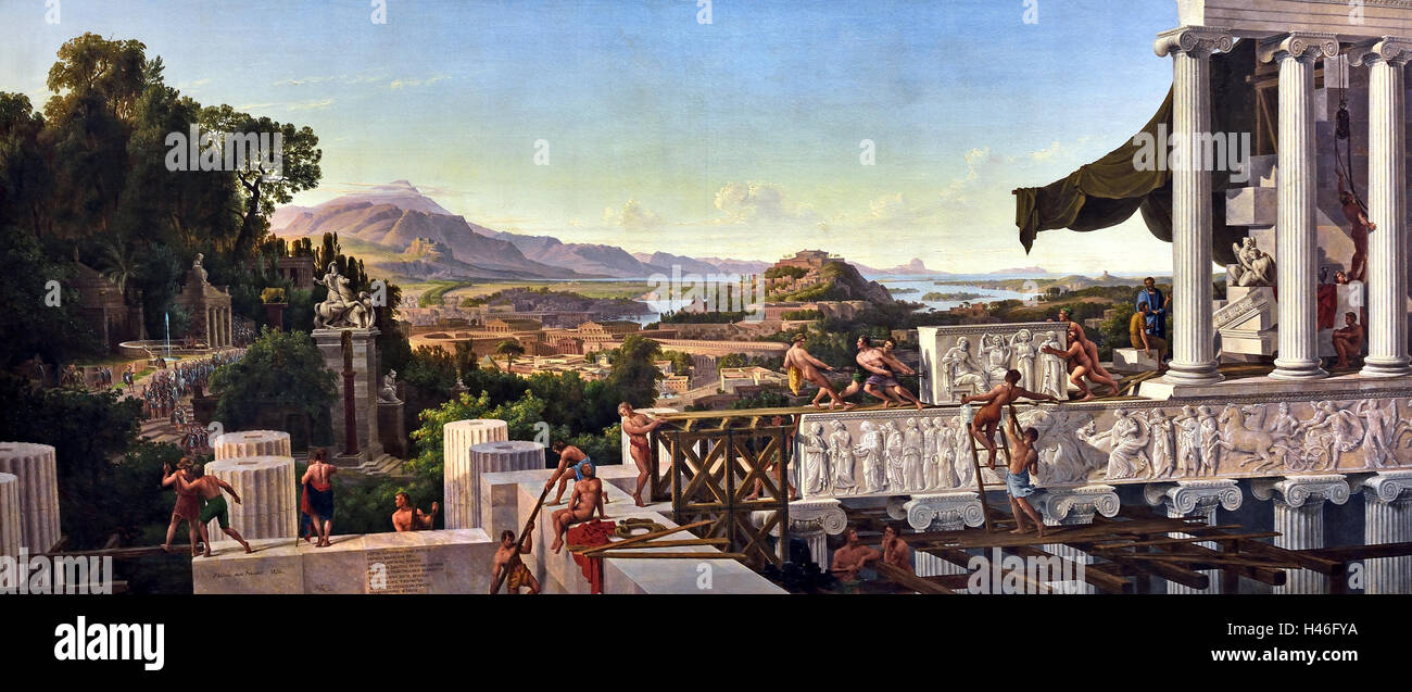 Vista del fiore ( il heyday ) della Grecia 1836 August Wilhelm Julius Ahlborn (dopo Schinkel) 1781-1841 il tedesco in Germania Foto Stock
