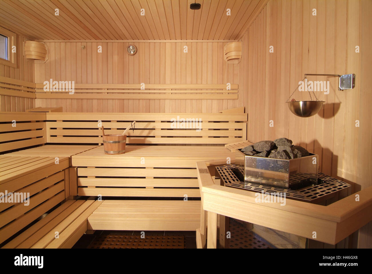 Sauna, all'interno, Foto Stock