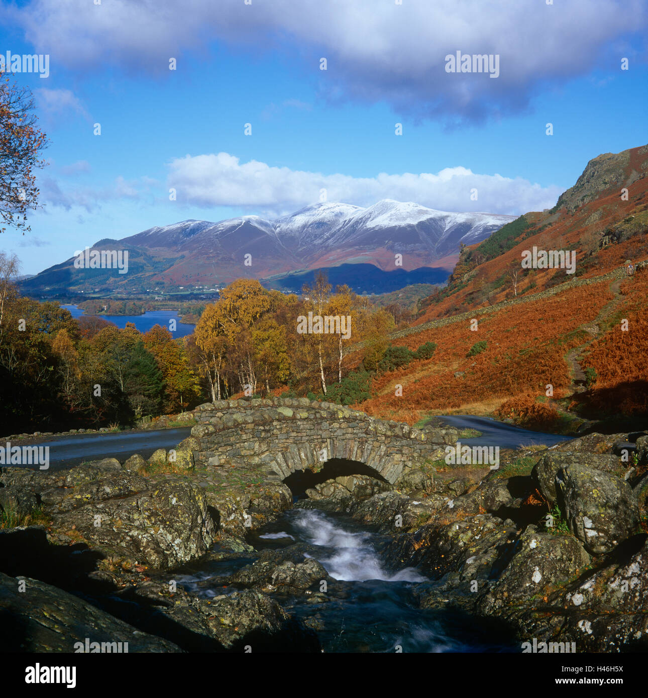 Ponte Ashness, Lake District Foto Stock