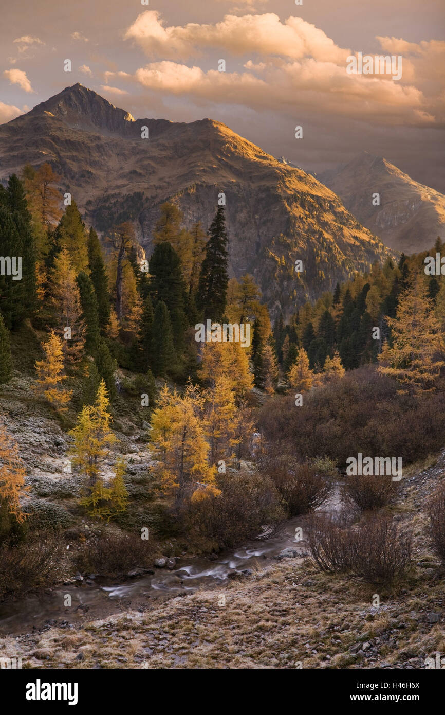 Austria, Tirolo, Almbach Staller, gruppo Lasörling, tardo autunno, Foto Stock