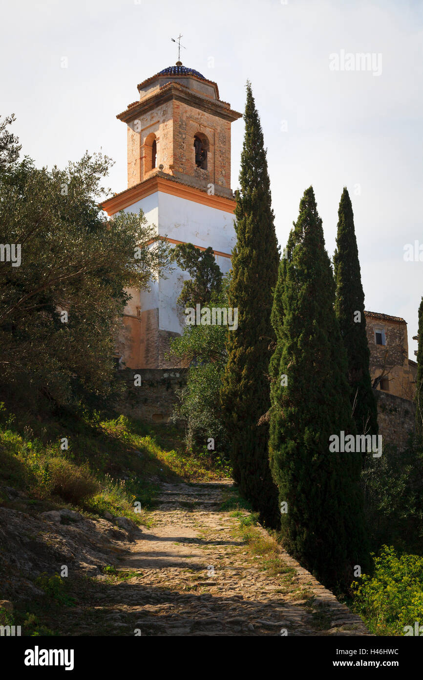 Il percorso fino a la Ermita de Sant Josep Cappella di San Giuseppe a Xativa Spagna Foto Stock