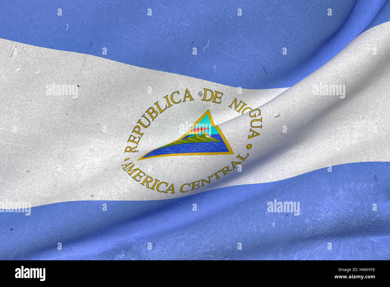 3D rendering della Repubblica di Nicaragua bandiera sventola Foto Stock