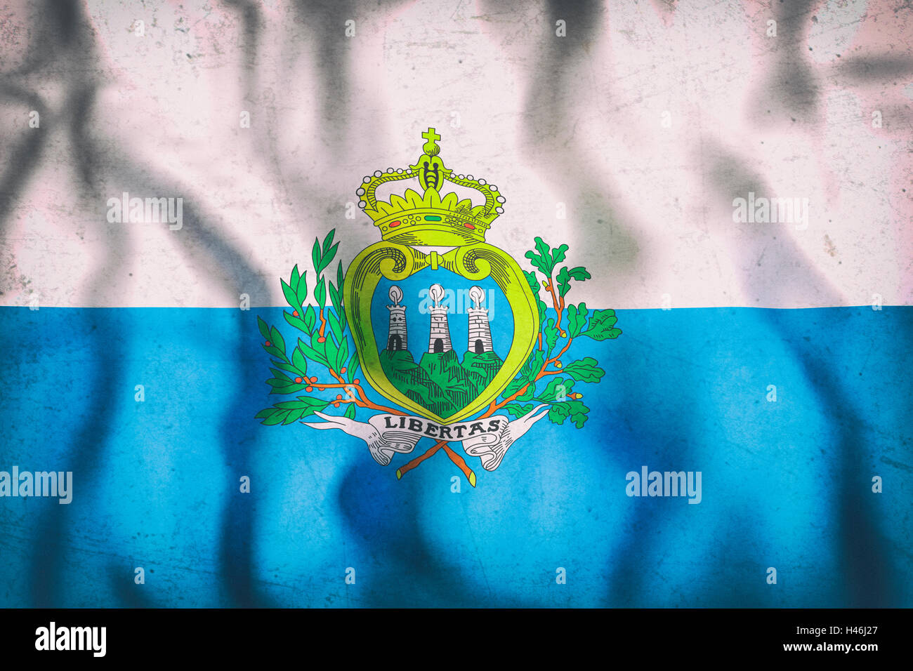 3D rendering di San Marino bandiera sventola Foto Stock