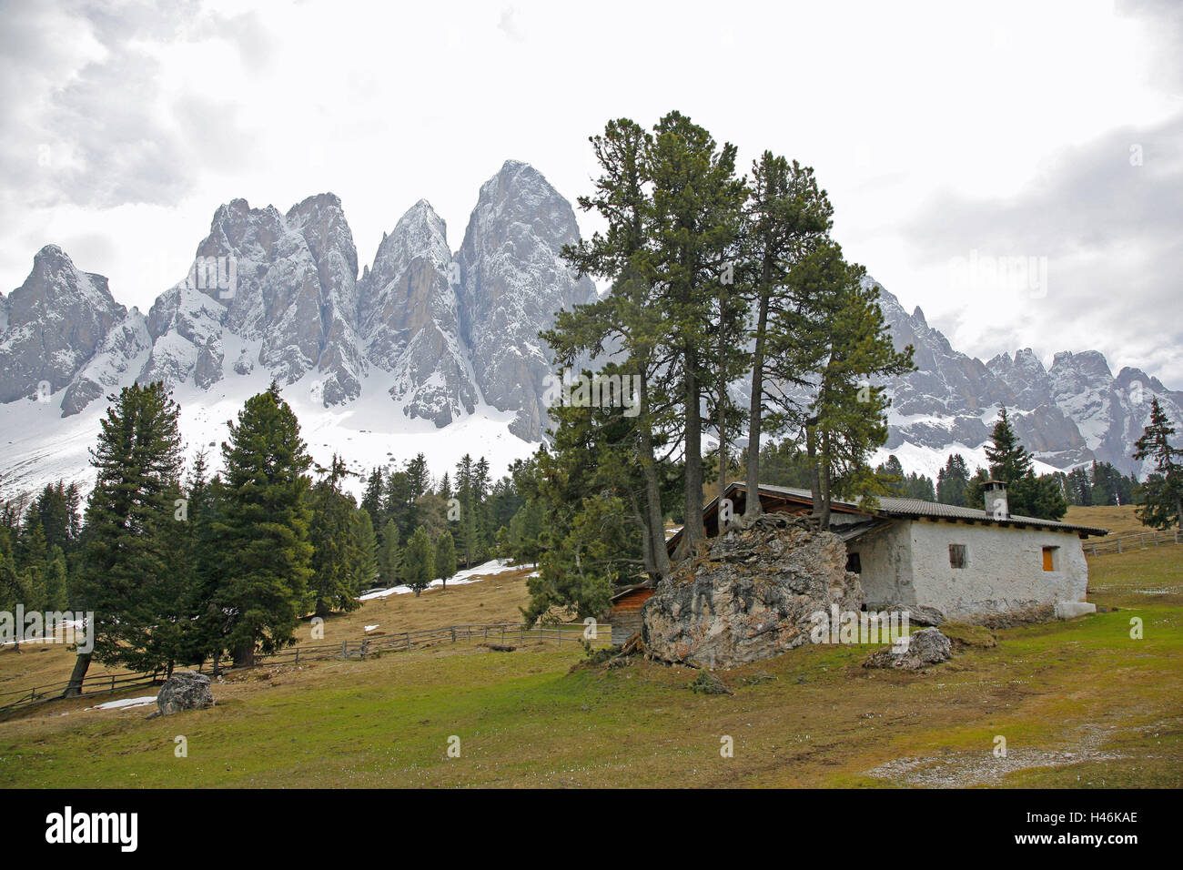 L'Italia, Alto Adige, Dolomiti, Geislerspitzen, Foto Stock