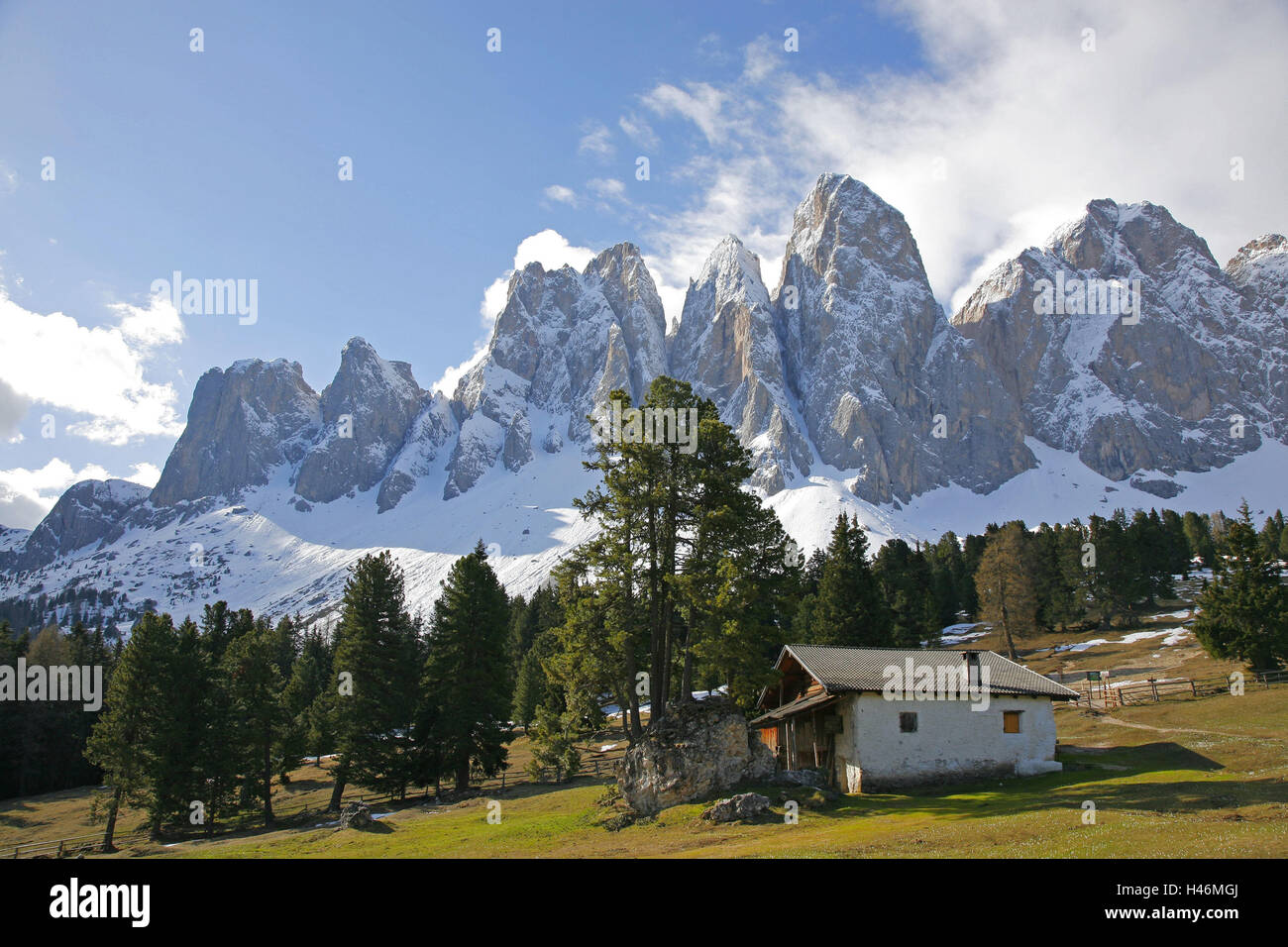 L'Italia, Alto Adige, Dolomiti, Geislerspitzen, Odle, Foto Stock