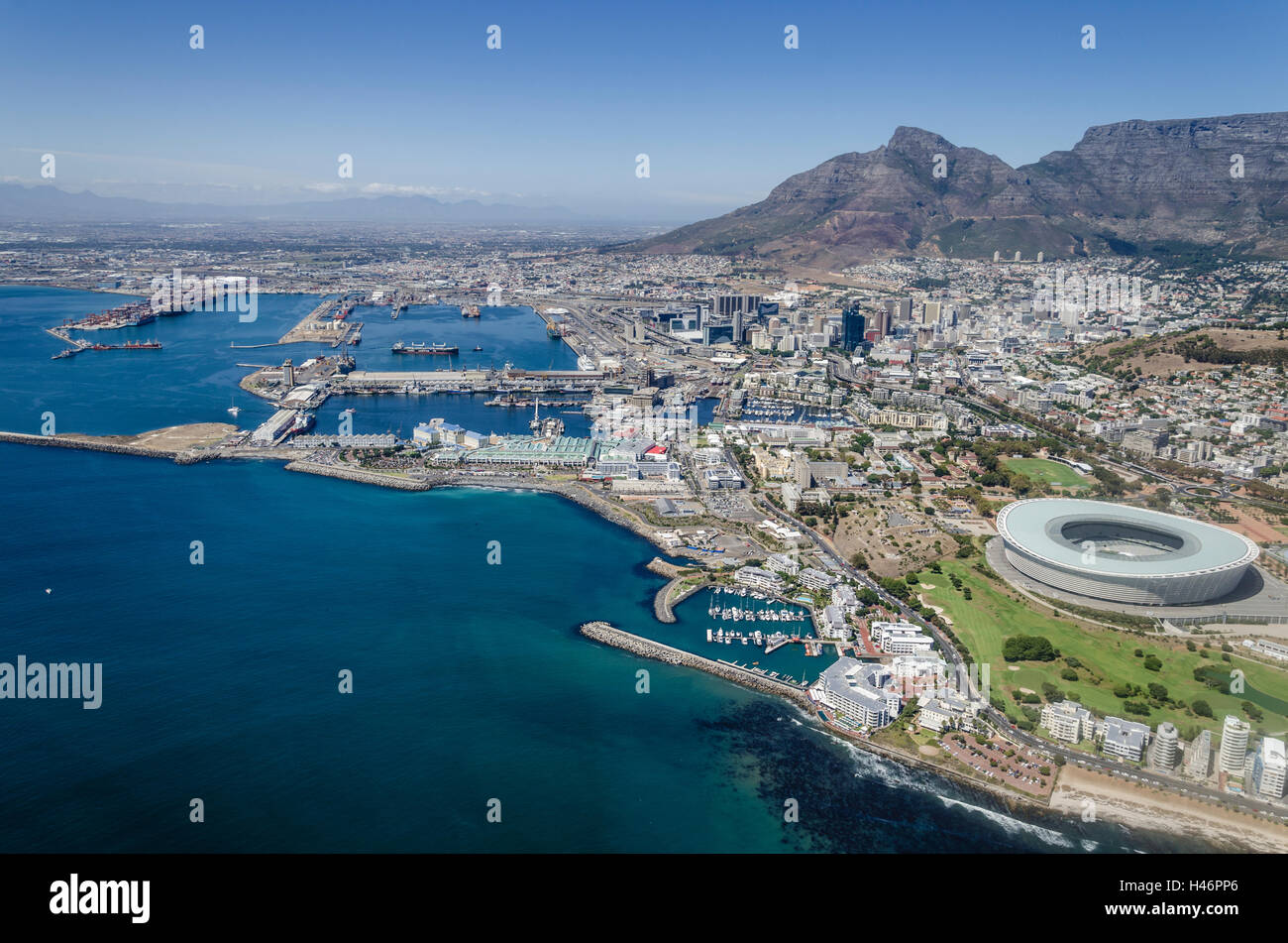 Vista aerea, Cape Town, Western Cape, Sud Africa e Africa Foto Stock