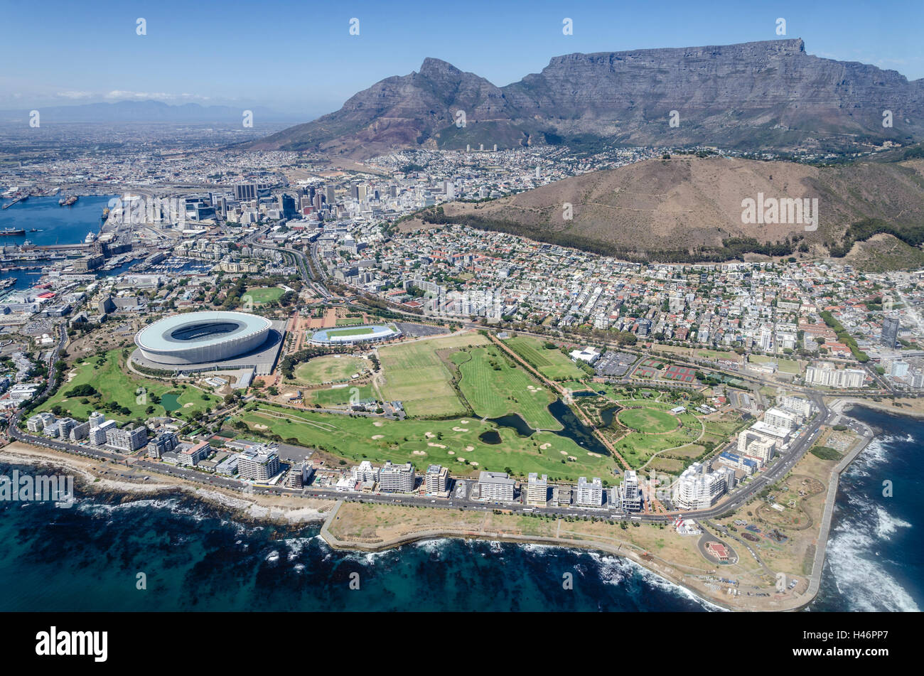 Vista aerea, Cape Town, Western Cape, Sud Africa e Africa Foto Stock