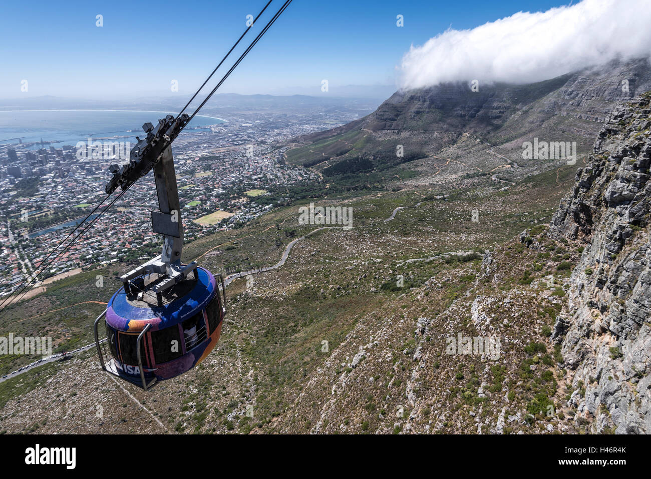Cabinovia di Table Mountain e Cape Town, Western Cape, Sud Africa e Africa Foto Stock