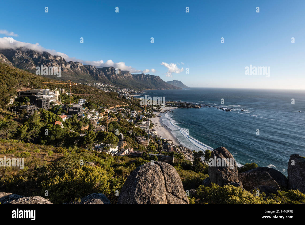 Atmosfera serale, Clifton Beach, Bantry Bay, Città del Capo, Western Cape, Sud Africa e Africa Foto Stock