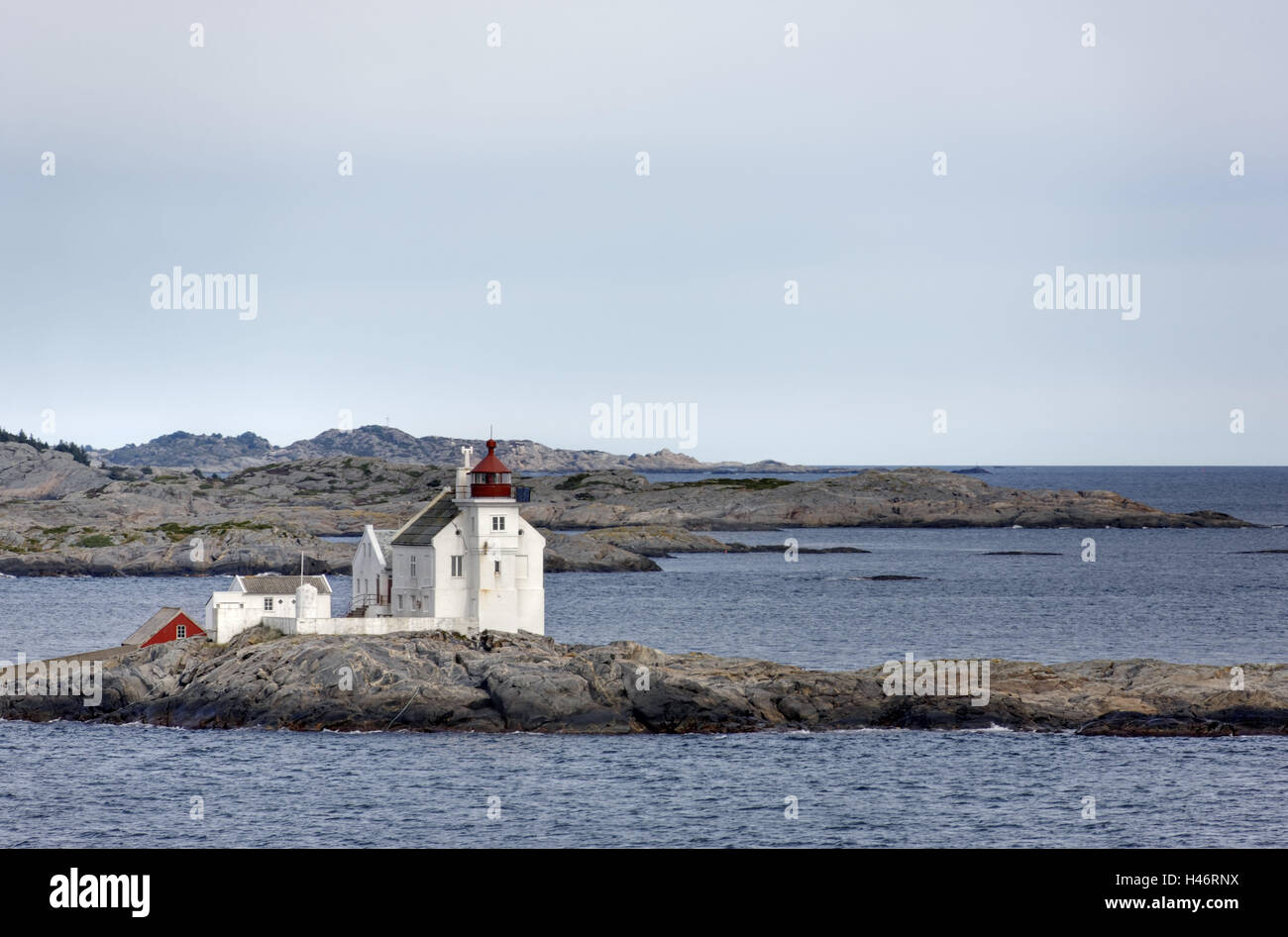 Norvegia Kristiansand, mare, faro, isole, spedizione, Mare del Nord, skerries, edificio, orientamento all'aperto, nessun popolo, beacon, acque, Foto Stock