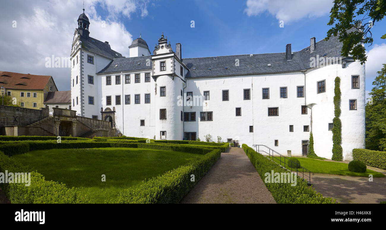 Il castello di Lauenstein, Monti Metalliferi, Bassa Sassonia, Germania Foto Stock