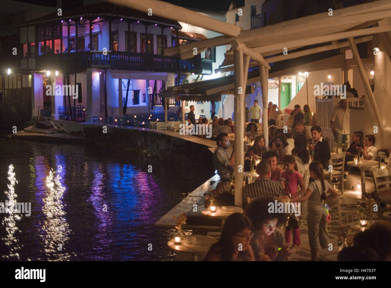 Grecia CICLADI Mykonos Mykonos, Chora, Alefkantra o Veneto quarto, anche "Piccola Venezia" chiamato, Foto Stock